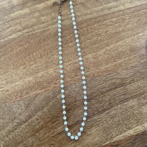 Mini Pearl Necklace with Gold-Tone Chain - Women Jewelry